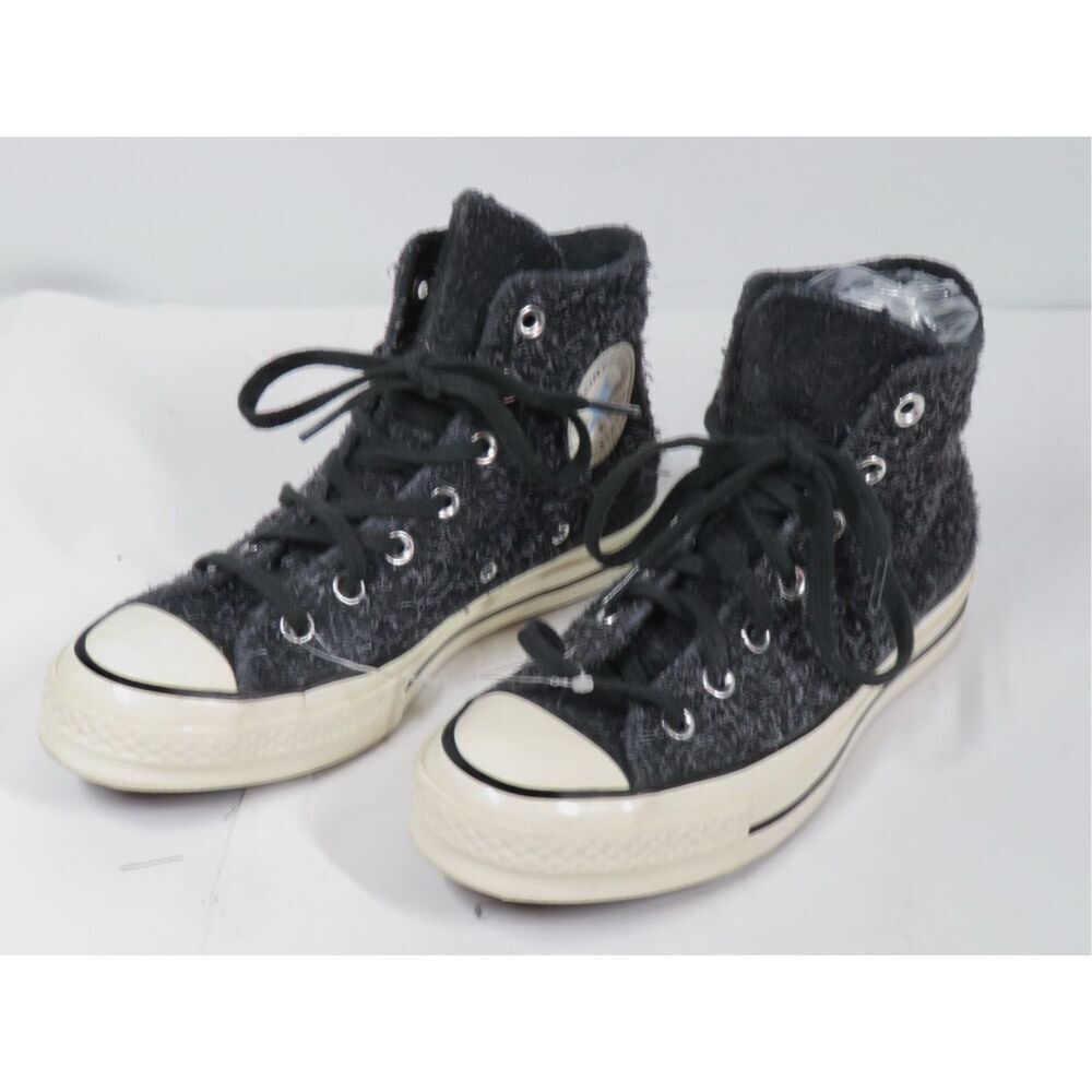 Converse Chuck 70 High Top Black Furry Suede Sneakers Women 6.5 - Picture 3 of 7